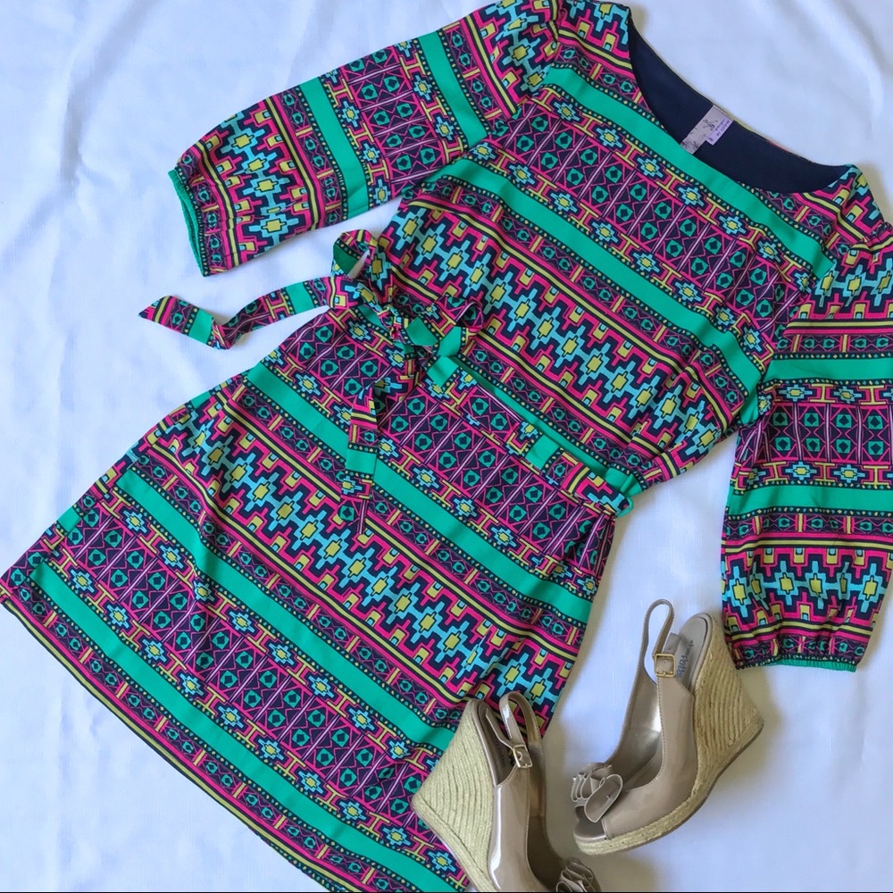 Boutique Bright Print Dress